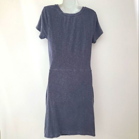 Sundry Tie Front Blue T-Shirt Dress L - Picture 4 of 12